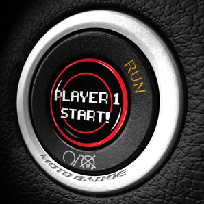 PLAYER 1 START - Fits Dodge Challenger & Charger - Start Button Cover for Hellcat, SXT, Scat Pack, Redeye, Demon & More