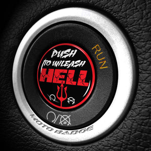 Unleash HELL- Fits Dodge Challenger & Charger - Start Button Cover for Hellcat, SXT, Scat Pack, Redeye, Demon & More
