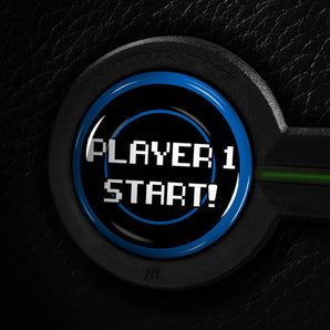 Player 1 Start! BRONCO Ignition Button overlay Fits ALL Ford Bronco 6th Gen Blue (2021-2024)