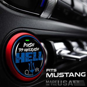 Push to Unleash HELL s550 Start Button cover for Ford Mustang Ignition Push Switch