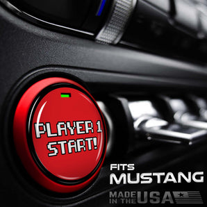 PLAYER 1 Start Button cover for Ford Mustang Push Switch 8 BIT