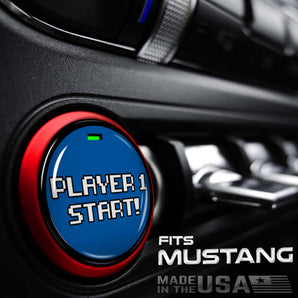 PLAYER 1 Start Button cover for Ford Mustang Push Switch 8 BIT
