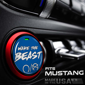 Wake the BEAST Start Button cover for Ford Mustang Ignition Push Switch