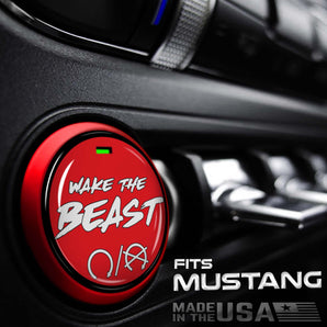 Wake the BEAST Start Button for Ford Mustang Ignition Push Switch - Moto Badge