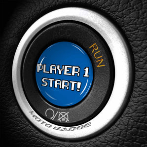 Player 1 START - RAM Truck Start Button Overlay - 8 Bit Gamer Style Laramie Longhorn TRX Rebel Limited Bighorn